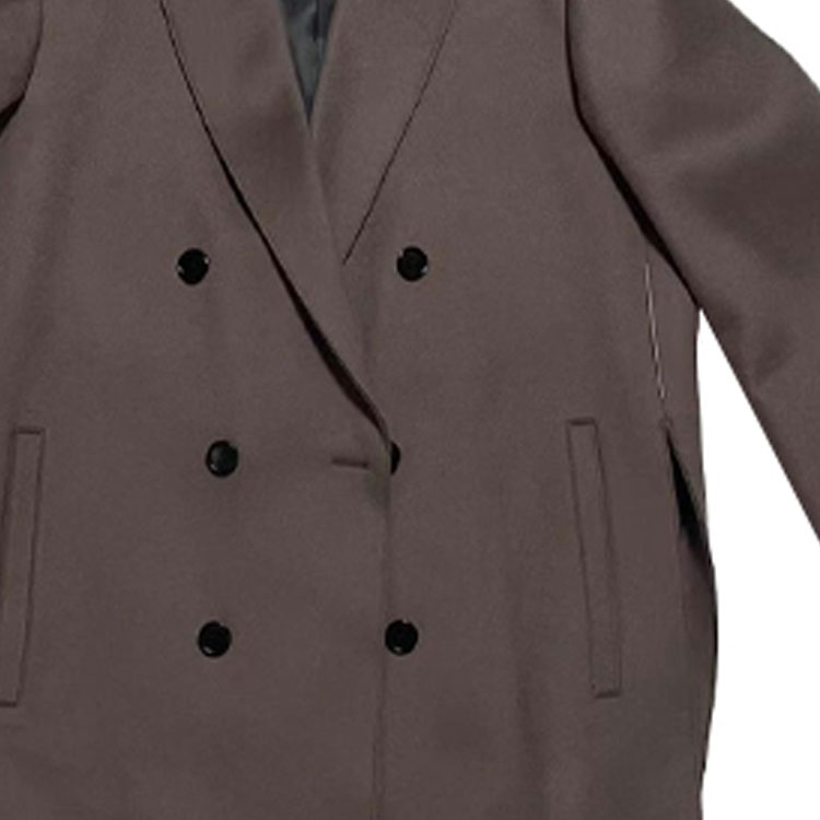 Details for DIOR  Dark Brown Double-Breasted Coat with Strap Detail. 943C324B4663-C483