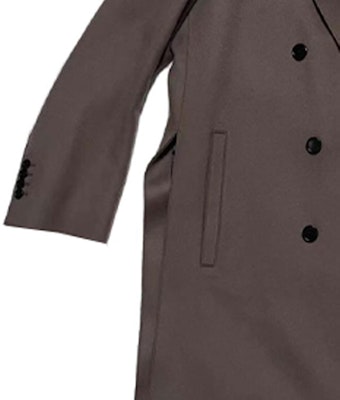 DIOR Dark Brown Double-Breasted Coat with Strap Detail. 943C324B4663-C483 Sizing DIOR Dark Brown Double-Breasted Coat with Strap Detail. 943C324B4663-C483