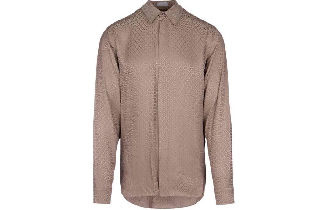 DIOR  Diamond Jacquard Long Sleeve Shirt Light Brown. 013C501A5917-C140 圖 2