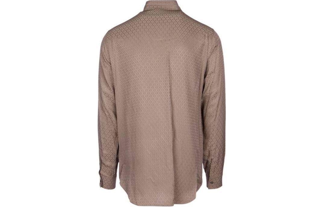 DIOR  Diamond Jacquard Long Sleeve Shirt Light Brown. 013C501A5917-C140 圖 3