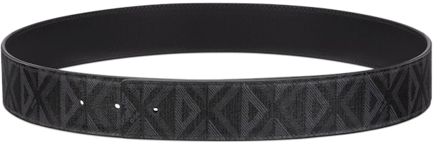 DIOR Diamond Pattern Reversible Canvas Leather Belt Black 4cm Wide. 4804ZZCDP-H43E DIOR Diamond Pattern Reversible Canvas Leather Belt Black 4cm Wide. 4804ZZCDP-H43E