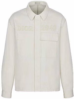 DIOR "DIOR 1947" 刺繡標誌白色男裝Polo襯衫外套 013D488C240X-C081 Buy DIOR "DIOR 1947" 刺繡標誌白色男裝Polo襯衫外套 013D488C240X-C081
