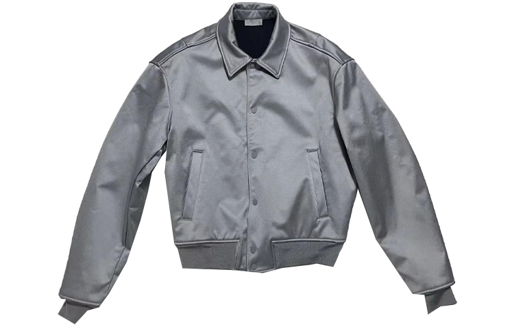 Order DIOR Jaket Kerah Glossy Embossed - Abu-Abu 023J250A4826-C885