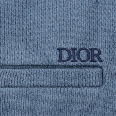 DIOR Embroidered Logo Crewneck Sweatshirt Misty Blue. 383J694A0807-C585 Sizing DIOR Embroidered Logo Crewneck Sweatshirt Misty Blue. 383J694A0807-C585