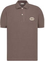 DIOR Embroidered Logo Straight-Cut Brown Polo Shirt. 013J800A0373-C771 DIOR Embroidered Logo Straight-Cut Brown Polo Shirt. 013J800A0373-C771