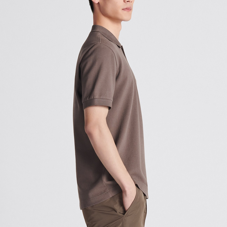 Details for DIOR Baju Polo Coklat Potongan Lurus Logo Sulam. 013J800A0373-C771