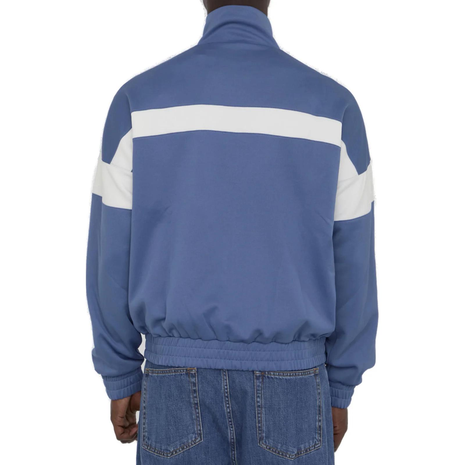 Lookbook DIOR Jaket High-neck Slim Fit Resleting Biru 483J432A0776-C580