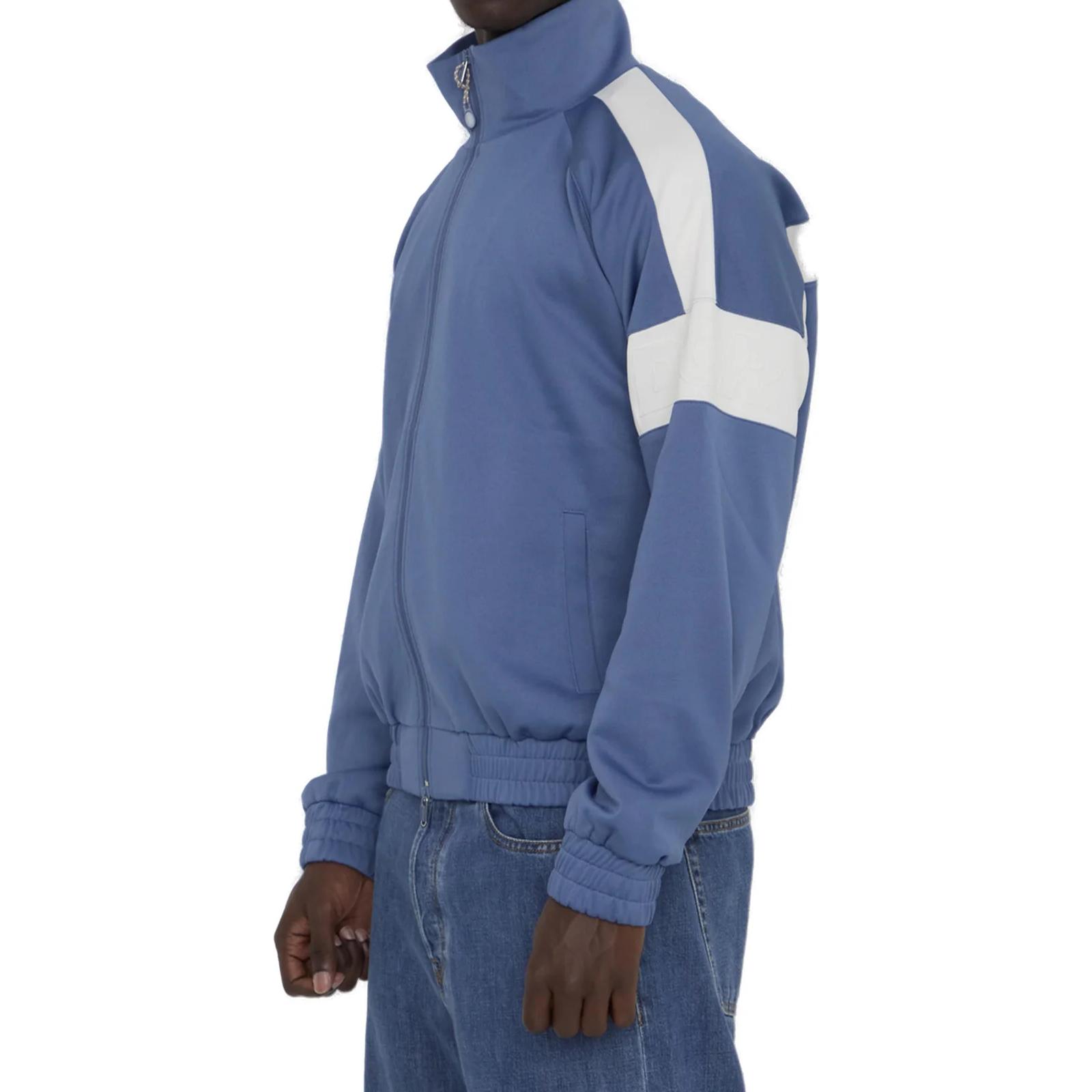 Shop DIOR Jaket High-neck Slim Fit Resleting Biru 483J432A0776-C580