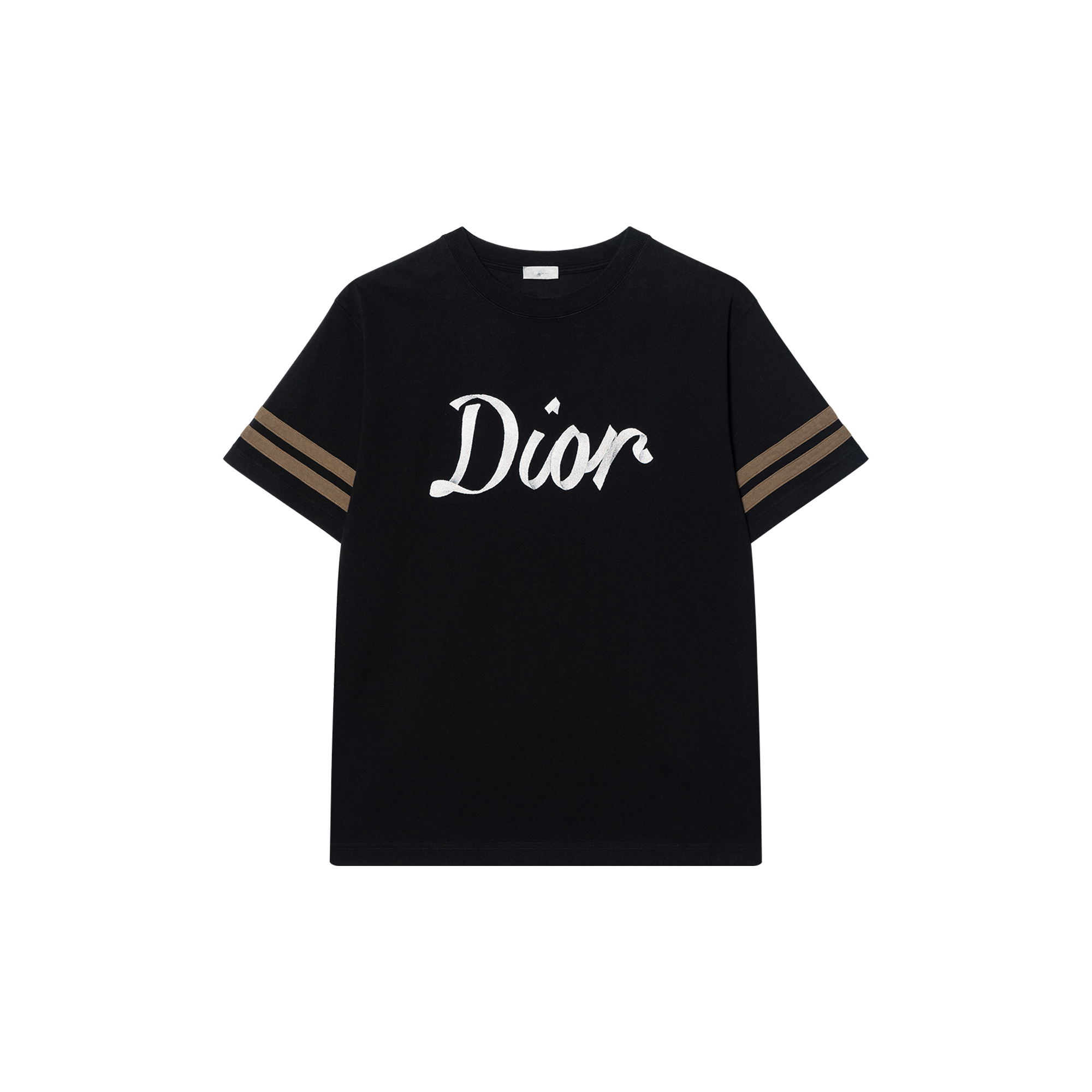 DIOR  FW22 Logo Print Striped T-Shirt Black 293J659A0554-C980