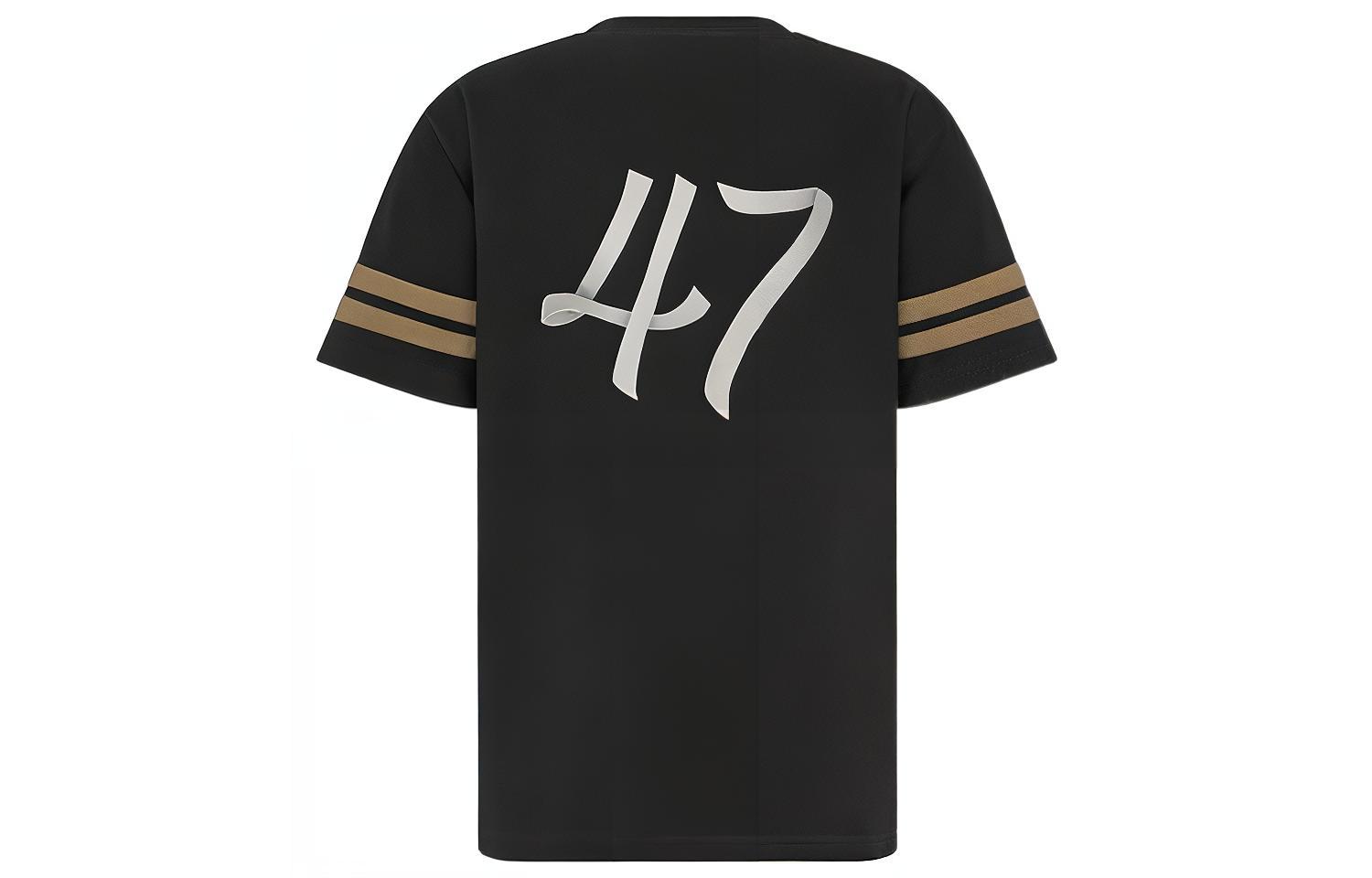 Lookbook DIOR FW22 條紋印花Logo黑色短袖T恤 293J659A0554-C980