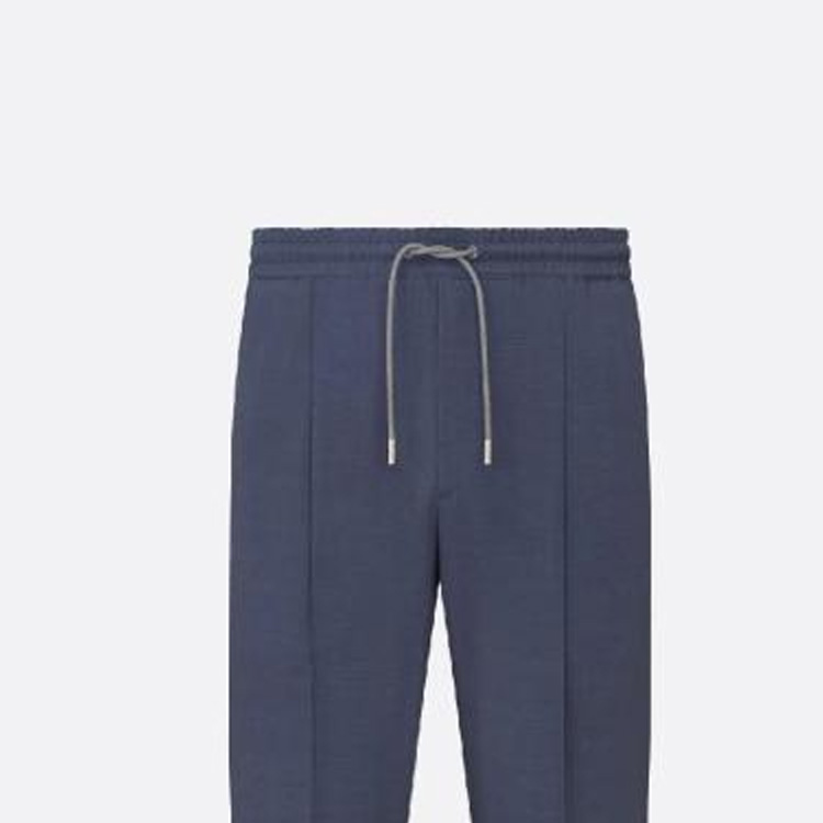 Shop DIOR FW22 純色直筒休閒長褲 - 藍色. 113C112A5887-C520