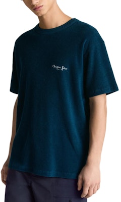 DIOR FW25 蓝色宽松刺绣棉质T恤。 593J696F3006-C580 Shop DIOR FW25 蓝色宽松刺绣棉质T恤。 593J696F3006-C580