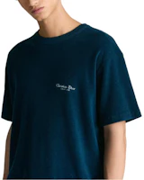 Details for DIOR FW25 Blue Loose-Fit Embroidered Cotton T-Shirt. 593J696F3006-C580