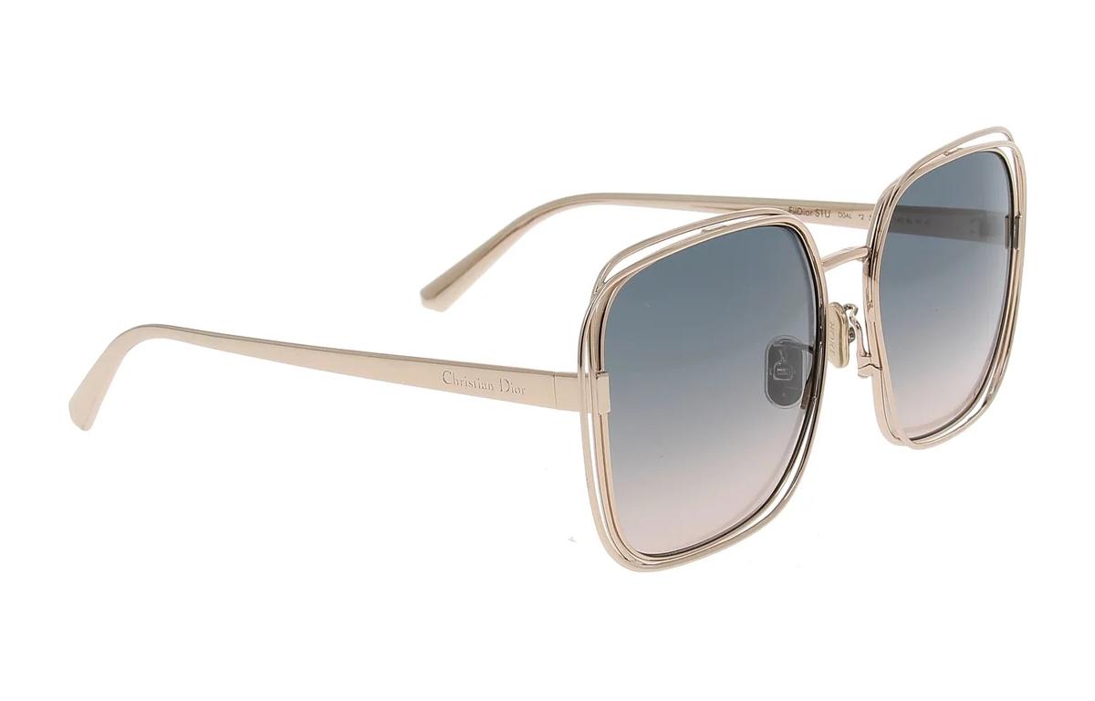 DIOR  Gold Square Metal Sunglasses with Letter Logo Temple Design. FILDIORS1UD0AL
