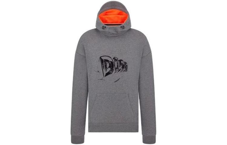 DIOR  Gray Logo Printed Hoodie Sweatshirt. 393J633A0850C879 圖 2