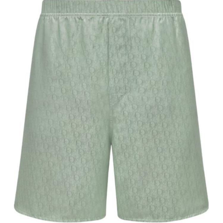Dior  Green Monogram Elastic Waist Casual Shorts 483C102A5231-C646