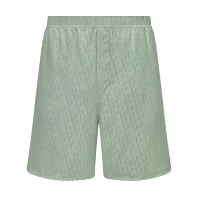Dior Green Monogram Elastic Waist Casual Shorts 483C102A5231-C646