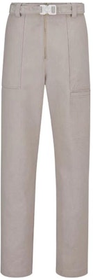 DIOR Grey Casual Pants with Solid Straight Cut and Utility Buckle. 243C111A5641-C120 Order DIOR Grey Casual Pants with Solid Straight Cut and Utility Buckle. 243C111A5641-C120
