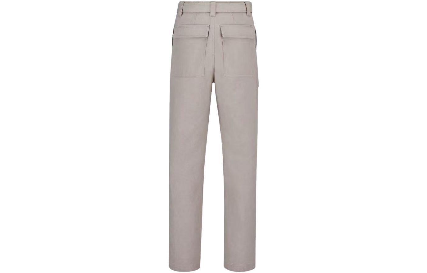 Lookbook DIOR  Grey Casual Pants with Solid Straight Cut and Utility Buckle. 243C111A5641-C120