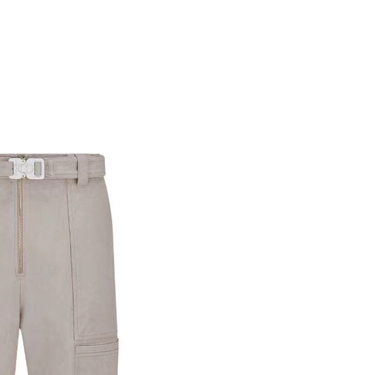 Details for DIOR  Grey Casual Pants with Solid Straight Cut and Utility Buckle. 243C111A5641-C120