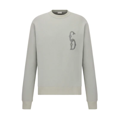 DIOR Grey Embroidered Crewneck Long-Sleeve Sweatshirt 343J699A053-1C888