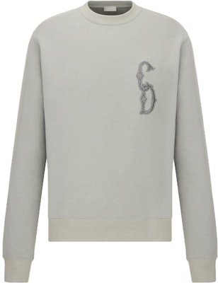 ディオール グレー 刺繍入り クルーネック 長袖スウェットシャツ 343J699A053-1C888 Order ディオール グレー 刺繍入り クルーネック 長袖スウェットシャツ 343J699A053-1C888