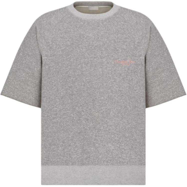DIOR  Grey Logo Embroidered Loose Fit Crewneck T-Shirt. 493J634A0939-C884 圖 2