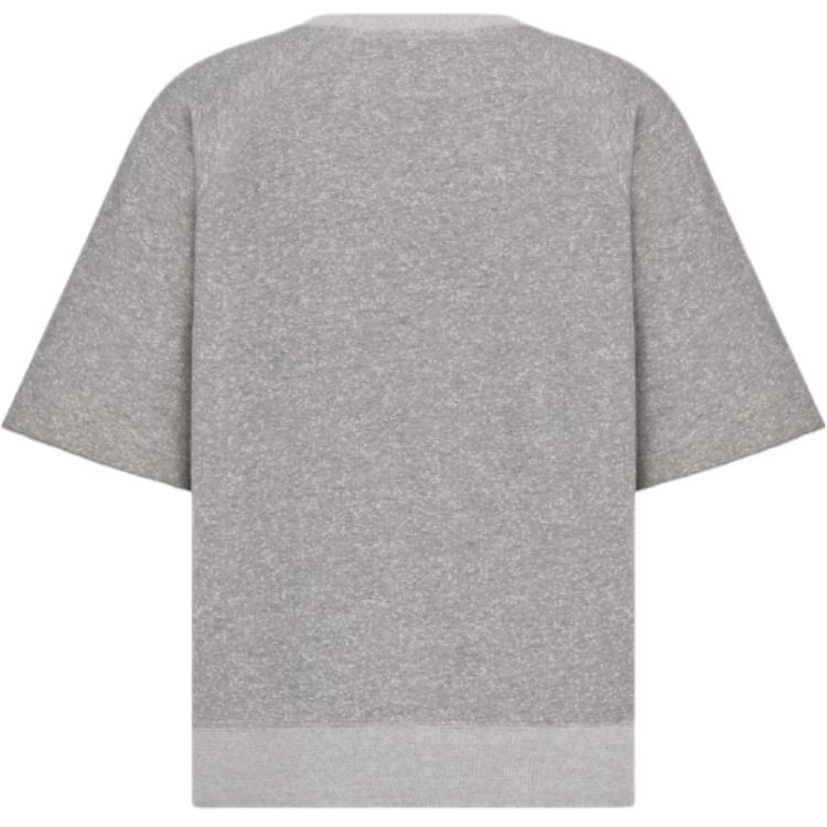 DIOR  Grey Logo Embroidered Loose Fit Crewneck T-Shirt. 493J634A0939-C884 圖 3