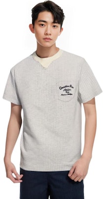 ディオール グレー ロゴプリント クルーネック 半袖 Tシャツ. 213J637A0739-C075 Details for ディオール グレー ロゴプリント クルーネック 半袖 Tシャツ. 213J637A0739-C075