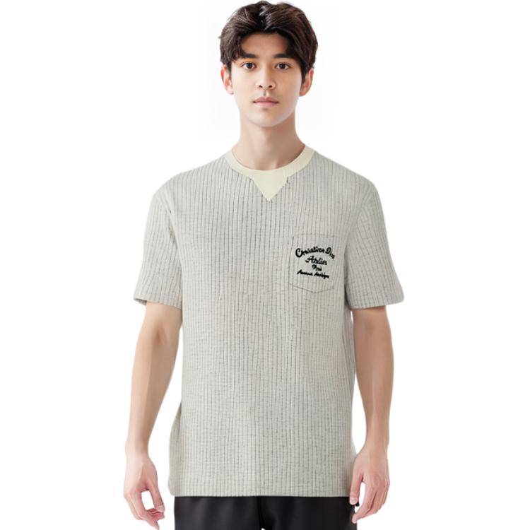 Sizing ディオール グレー ロゴプリント クルーネック 半袖 Tシャツ. 213J637A0739-C075