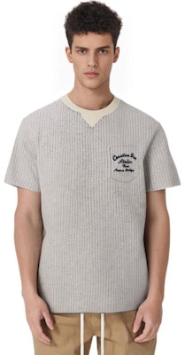 ディオール グレー ロゴプリント クルーネック 半袖 Tシャツ. 213J637A0739-C075 1