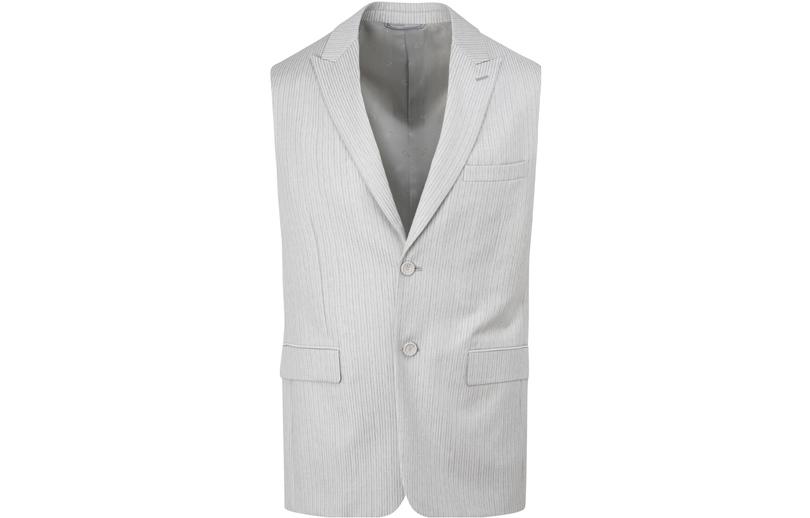 Order DIOR  Grey Pinstripe Single-Breasted Vest 183C225A511-4181