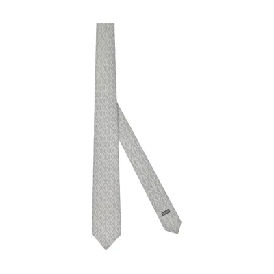 Dior Grey Silk Tie with CD Diamond Pattern. 39C1047B0863-C888