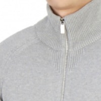 DIOR Sweater Rajut Abu-Abu dengan Kerah Tinggi, Garis Samping & Ritsleting Kasual. 113M223AT187-C885 Lookbook DIOR Sweater Rajut Abu-Abu dengan Kerah Tinggi, Garis Samping & Ritsleting Kasual. 113M223AT187-C885