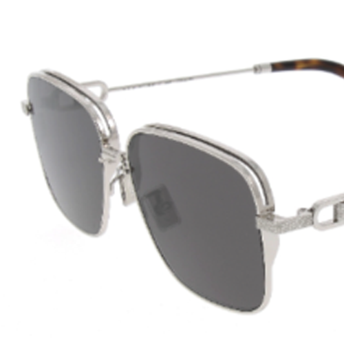 Shop DIOR 銀色不規則太陽眼鏡，鏡腿帶有品牌Logo。 CDLINKN1U