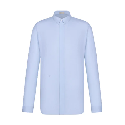 DIOR Light Blue Embroidered Bee Long Sleeve Shirt. 433C529B5730-C500