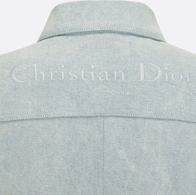 DIOR Light Blue Mid-Length Coat with Logo Print. 343D381AY539-C585 Cheap DIOR Light Blue Mid-Length Coat with Logo Print. 343D381AY539-C585