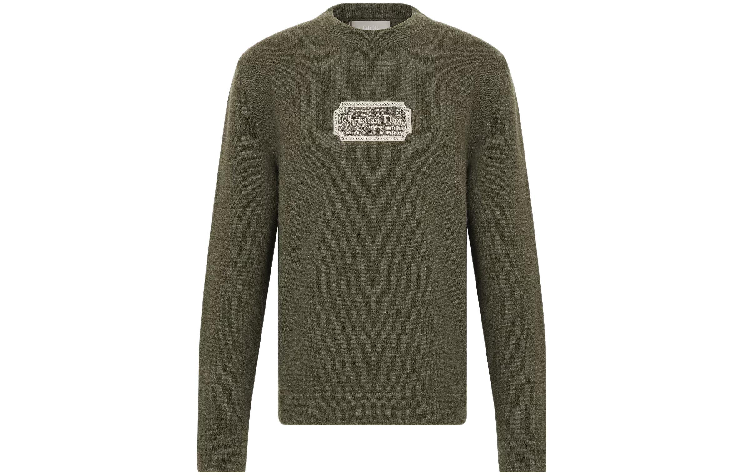 DIOR  Logo Embroidered Cashmere Knit Pullover Sweater. 243M645AT474-C680