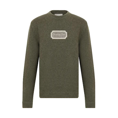 DIOR Logo Embroidered Cashmere Knit Pullover Sweater. 243M645AT474-C680