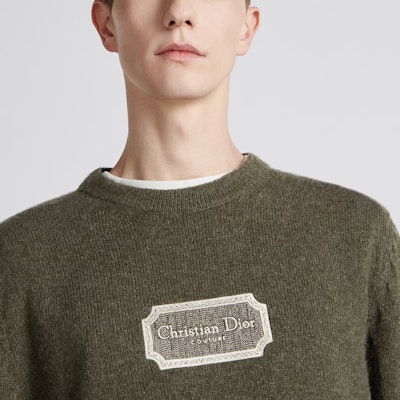 DIOR Logo Embroidered Cashmere Knit Pullover Sweater. 243M645AT474-C680 4