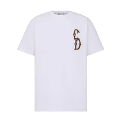 DIOR Logo Print Casual Crewneck Short Sleeve T-Shirt 343J637A0554-C087