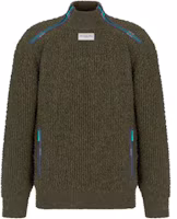 Order DIOR Military Green Solid Turtleneck Slim-Fit Long Sleeve Sweater. 383M640AT547-C688