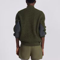 Purchase DIOR Military Green Solid Turtleneck Slim-Fit Long Sleeve Sweater. 383M640AT547-C688