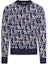 Order DIOR Navy Blue All-Over Letter Print Crewneck Sweater. 193M638AT344-C574
