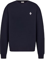 DIOR Navy Blue Crewneck Sweatshirt with Solid Color and Embroidered Logo. 393J674A0531-C588 DIOR Navy Blue Crewneck Sweatshirt with Solid Color and Embroidered Logo. 393J674A0531-C588
