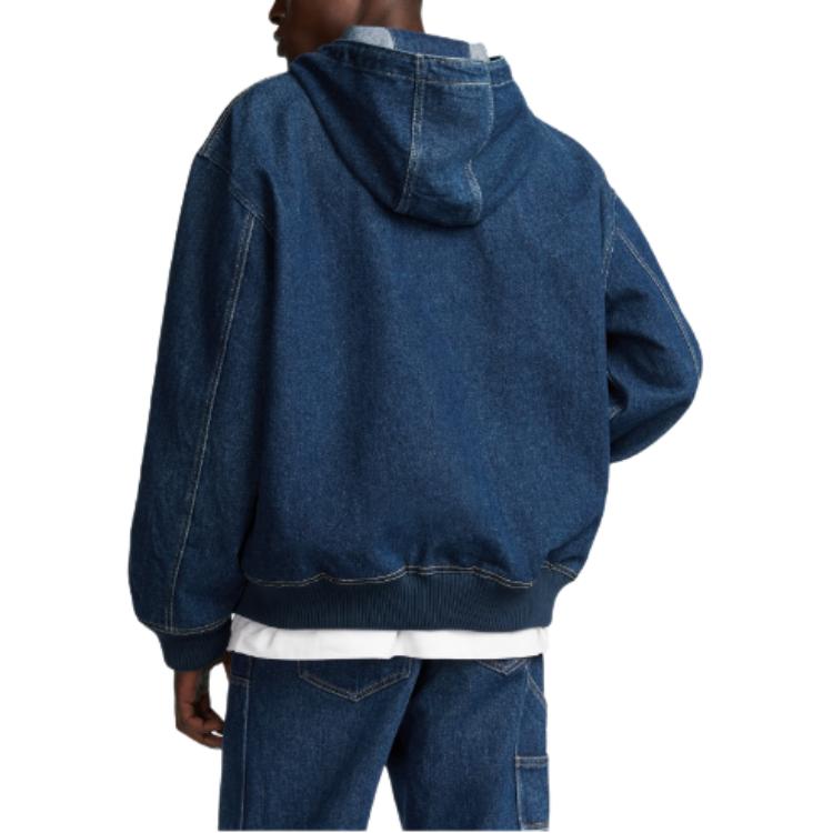 Purchase DIOR  Navy Blue Solid Letter Print Zip-Up Hoodie Jacket. 443D494A389X-C580