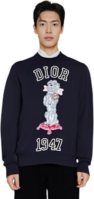 DIOR 海军蓝字母数字与动物图案设计毛衣. 483M645AT460-C580 Purchase DIOR 海军蓝字母数字与动物图案设计毛衣. 483M645AT460-C580