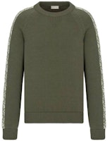 Dior Oversized Crewneck Knit Sweater Army Green 113M638AT187-C686 Dior Oversized Crewneck Knit Sweater Army Green 113M638AT187-C686