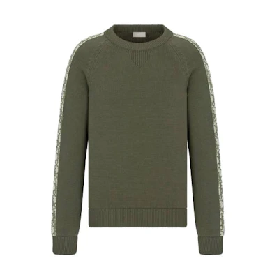 Dior Oversized Crewneck Knit Sweater Army Green 113M638AT187-C686