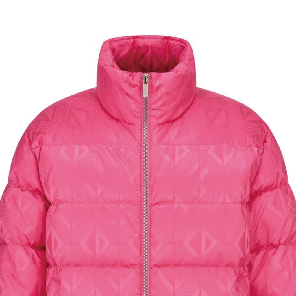 Purchase DIOR  Pink Quilted Logo Full-Zip Jacket with Stand Collar and Long Sleeves. 943C449C5711-C489